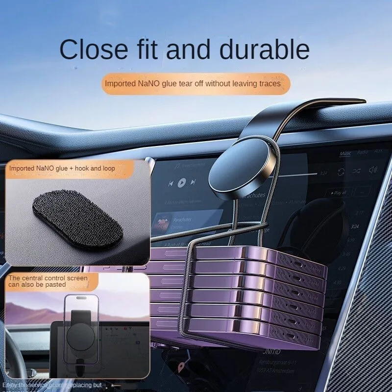 Soporte MagSafe para coche, brazo flexible desmontable, soporte magnético para teléfono, soporte para navegador de consola central para soporte para teléfono móvil de coche