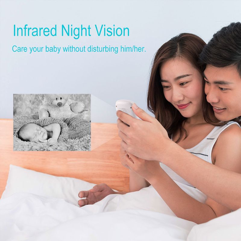 2.4 tommer trådløs video farve baby skærm høj opløsning baby barnepige sikkerhed kamera nattesyn temperatur monitor i