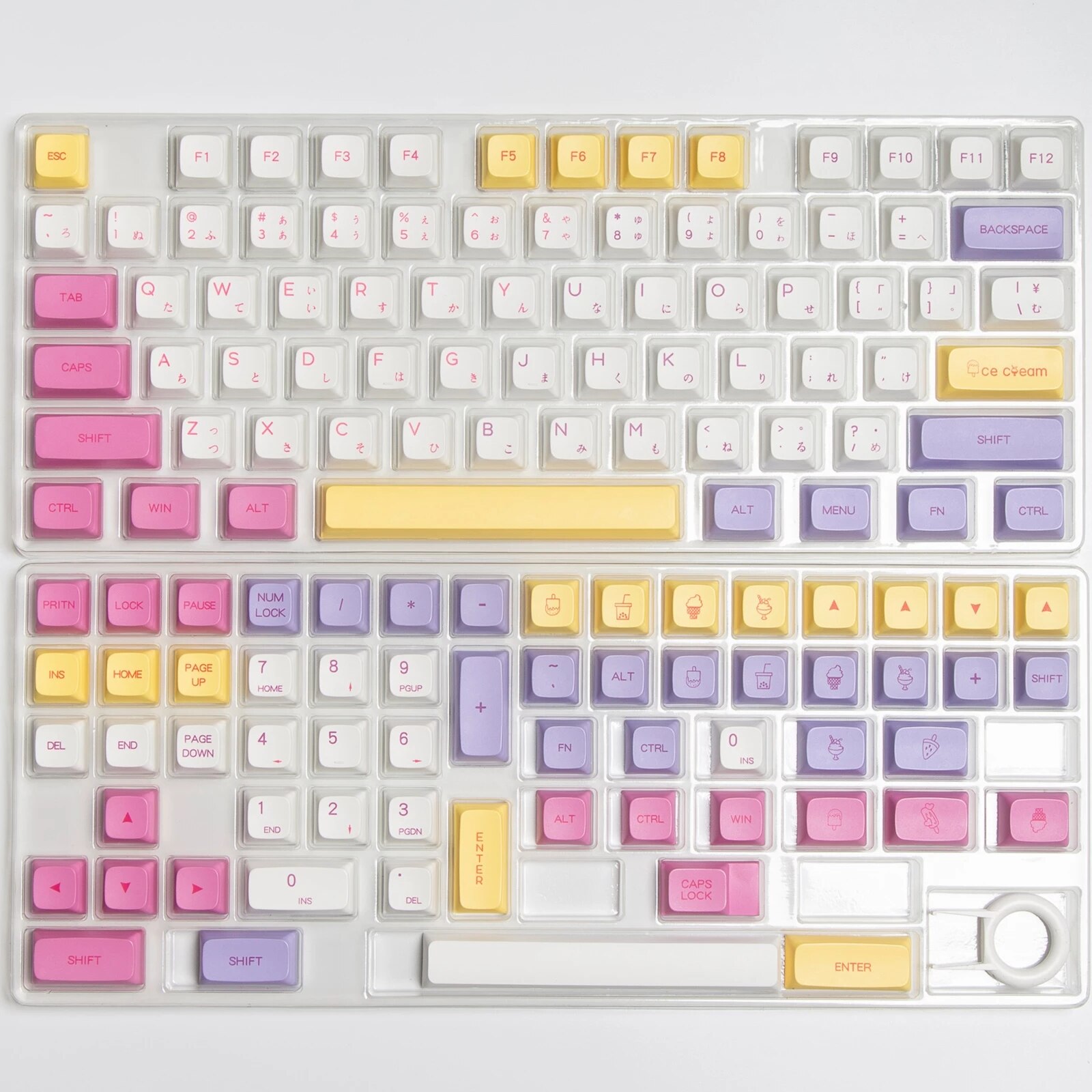 Keycaps Ice Cream XDA Profile Keycap PBT Sublimation Key-Cap 135 Keys Compatible 87/104/108/84/64/98/96 Mechanical Keyboard: Japanese