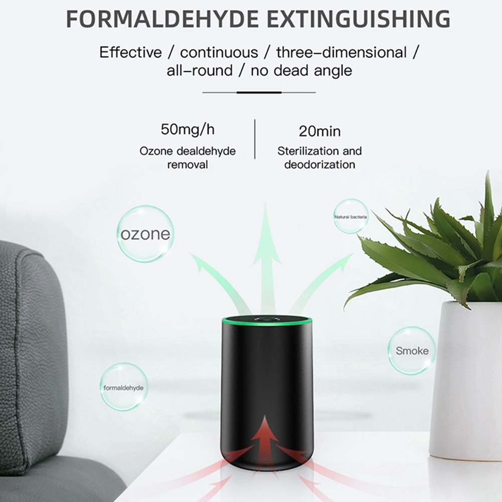 Q4 Portable Car Ozone Disinfection Machine Generator Air Purifier Deodorant Travel Car to go to Formaldehyde Air Disinfection