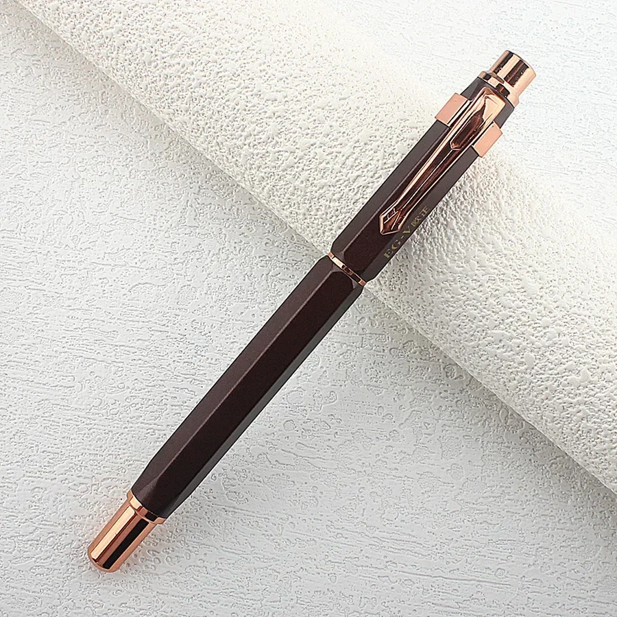Pluma estilográfica de lujo para estudiantes, bolígrafos elegantes EF de 9189 MM, Punta extrafina, bolígrafos de escritura, papelería, suministros escolares de oficina, 0,38: Borgoña