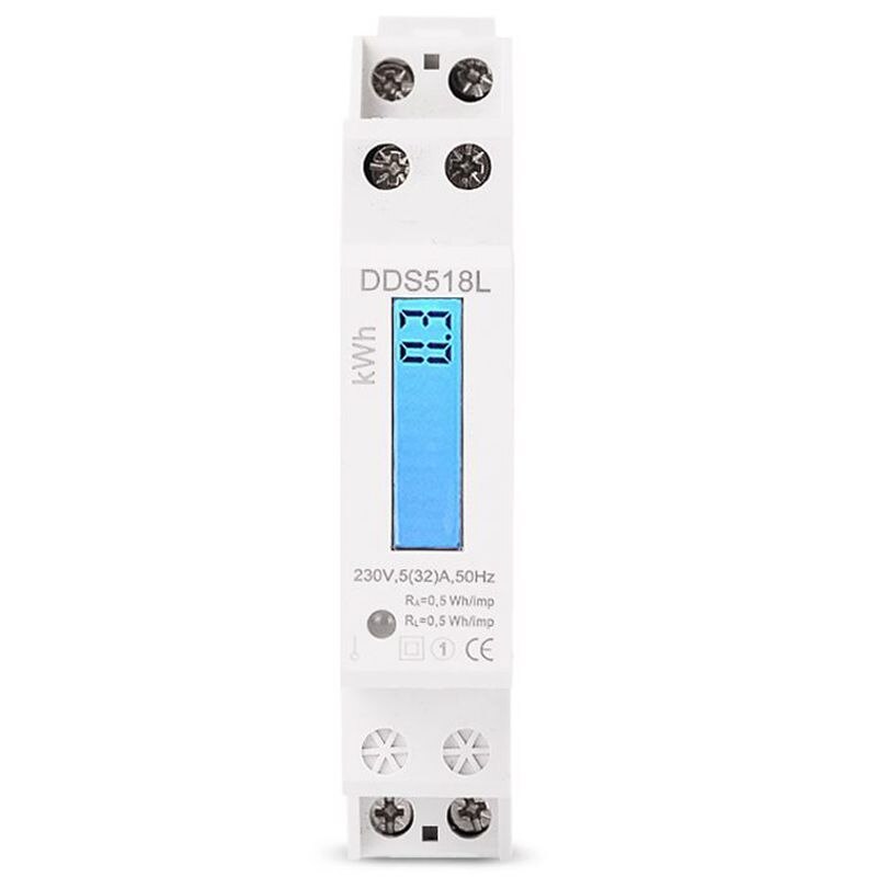 Single Phase LCD Backlit Wattmeter Power Consumption Watt Energy Meter kWh AC 5-32A 230V 50Hz 110V 60Hz Electric Din Rail Mount