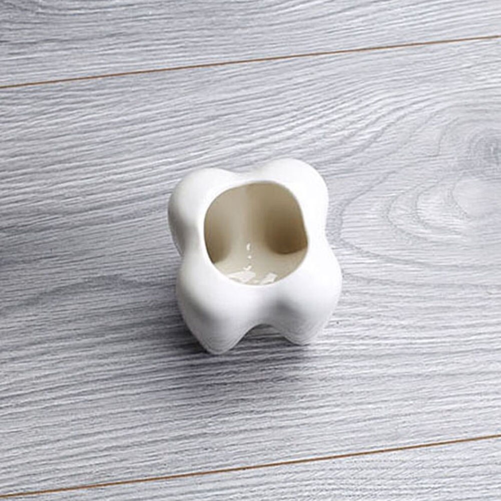 Tooth Shape Innovative White Ceramic Succulent Plants Flower Pot Modern Planter without Plants Included
