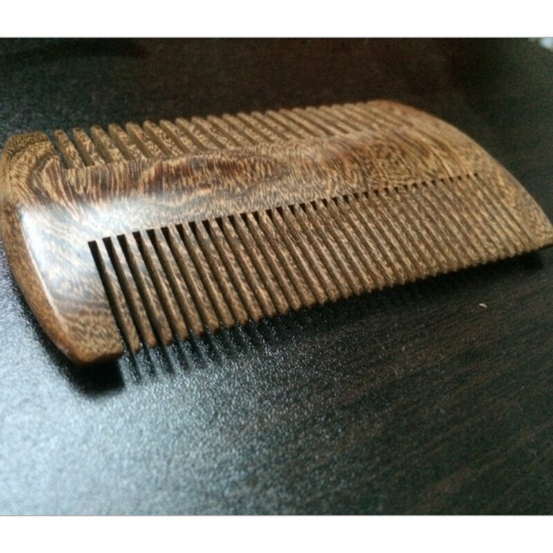 Peine de madera de sándalo Natural Boutique, pelo de cepillo de dientes finos, masajeador de cabeza antiestático, herramientas para el cuidado del cabello, 1 unidad