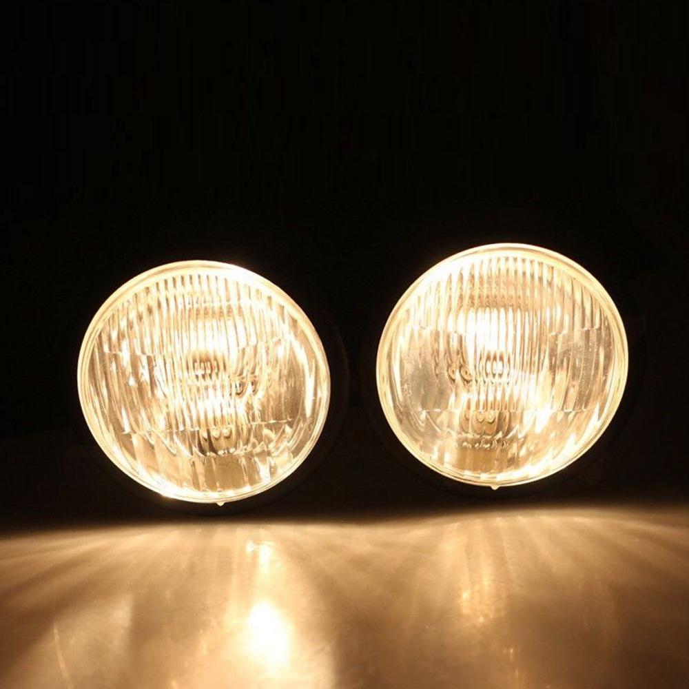 Universal Motorcycle Front Double Twin Round Headlight HeadLamp with Mounting Bracket Motorcycle Double Headlight