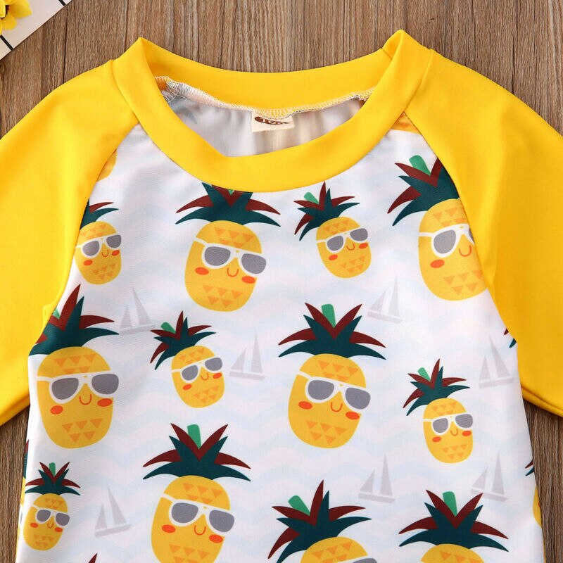 Zomer leuke peuter jongen badmode tweedelige set cartoon ananas print baby boy beachwear