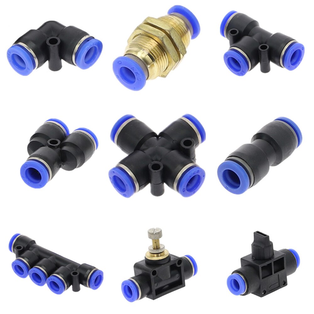 Pneumatische Fitting Tube Anschluss Armaturen Luft Schnell Wasser Rohr Push In Schlauch Schnell Couping 4mm 6mm 8mm 10mm 12mm PU PY PK