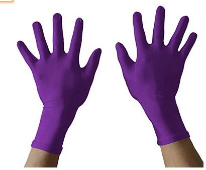 Kid Adult Unisex Spadex Zentai Paars Korte Handschoenen Kostuum Halloween Party Superhero Accessoire
