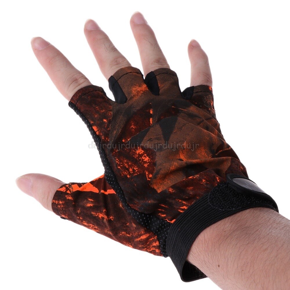 Guantes de pesca de camuflaje antideslizantes, de 5 dedos cortados, de , para deportes al aire libre, antideslizantes, N20