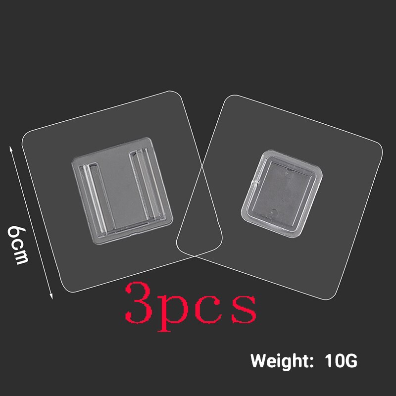 Double-sided Adhesive Wall Hook Transparent Suction Cup Sucker Hanger Seamless Paste Plug Socket Holder Cable Plug Fixing Storag: 01 3pcs