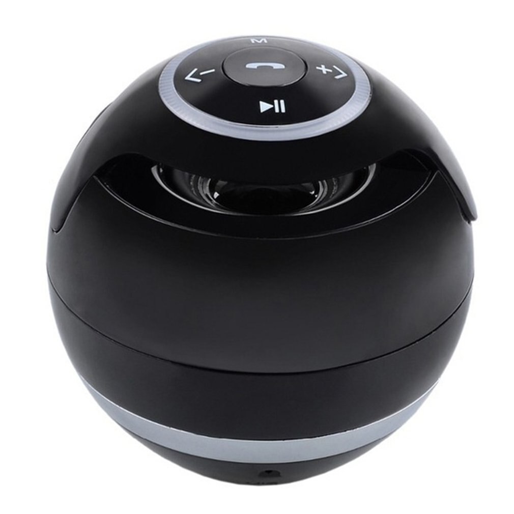 Trådløse højttalerfarver led lys trådløs bærbar subwoofer med mikrofon fm flerfarvet kugle med lys højttaler udendørs: Sort