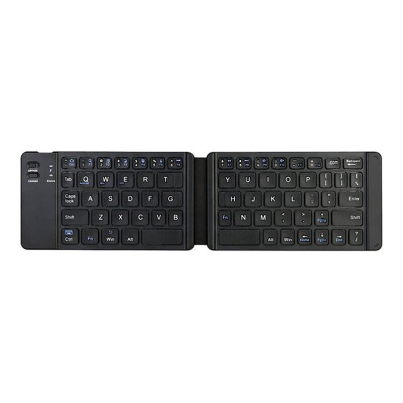 Mini Opvouwbare Toetsenbord Bluetooth Opvouwbare Draadloze Toetsenbord Met Touchpad Voor Windows,Android,Ios Tablet Ipad Telefoon: Black