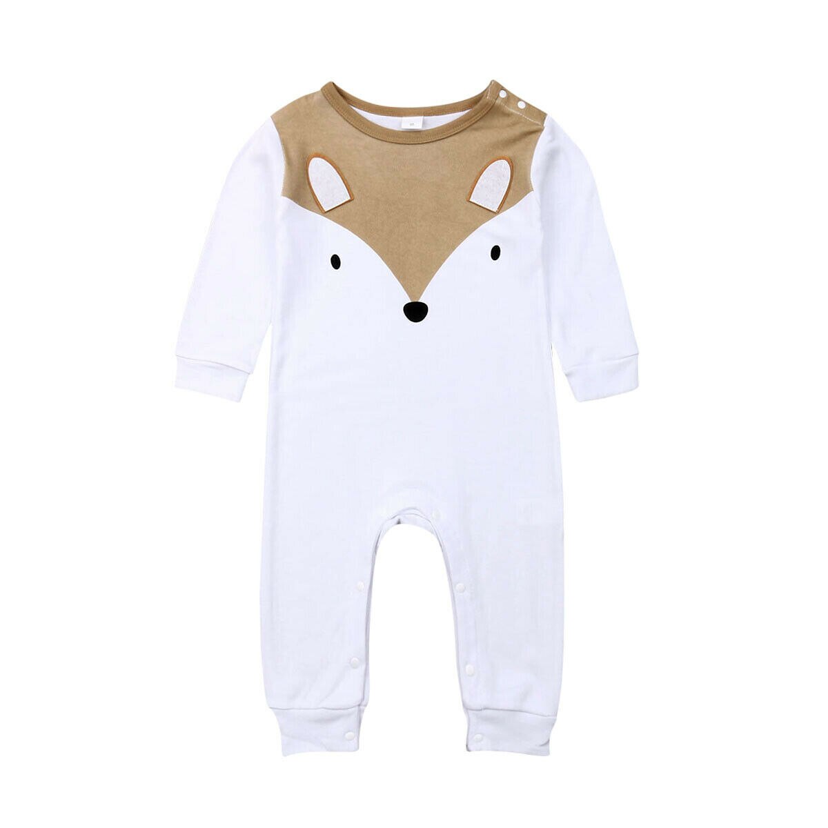Baby Lente Herfst Kleding Schattige Baby Kid Jongen Meisje Baby Romper Lange Mouwen Cartoon Print Jumpsuit Casual Outfit Set 3-24 M: Fox / 24M
