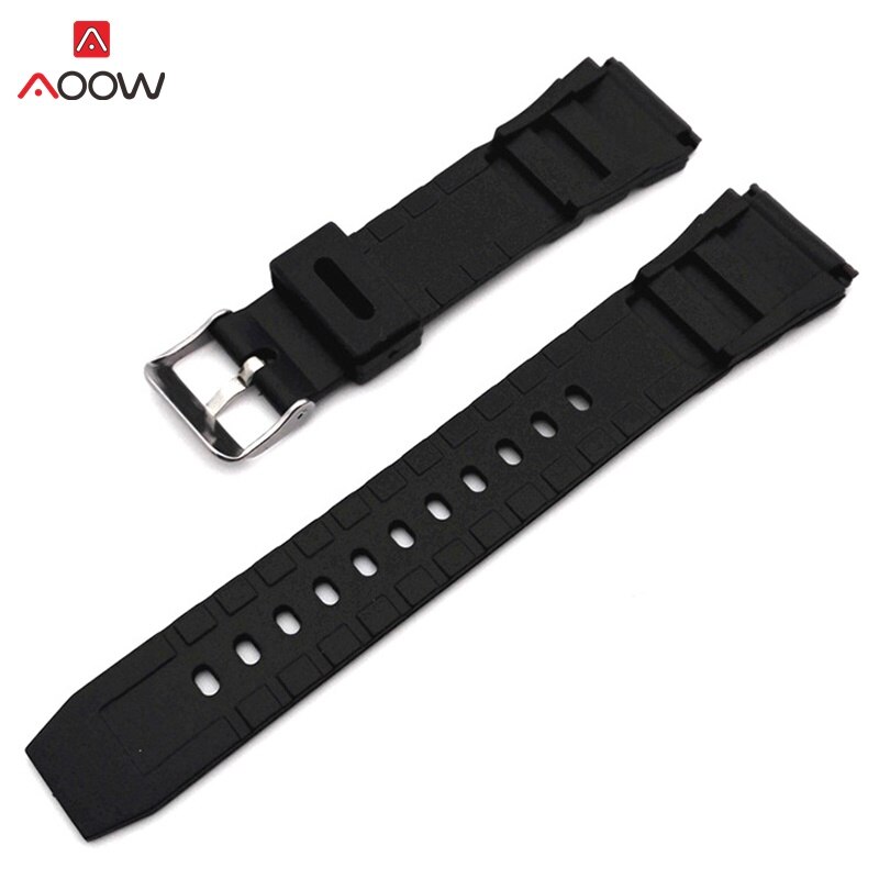 AOOW correas de reloj de goma de 18, 20 y 22mm, correa de reloj de silicona negra para buceo, hebilla de Metal para relojes G-SHOCK, accesorios para hombre: 20 mm