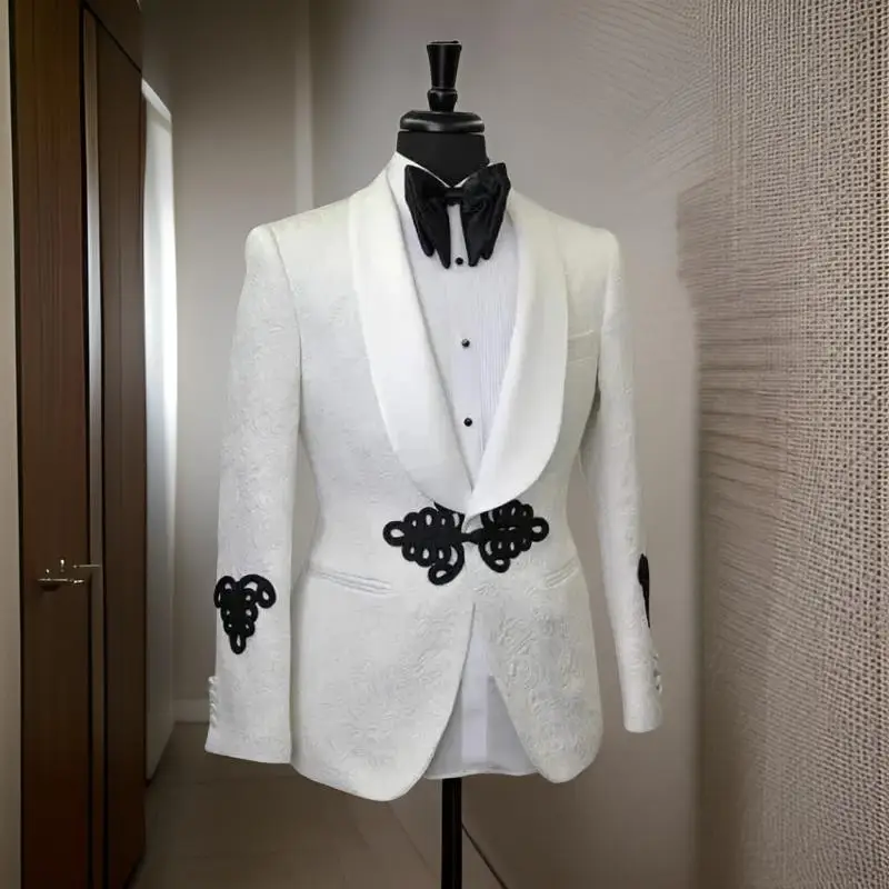Chaqueta de traje Floral para hombre con botones mandarín, 1 unidad, chaqueta de boda a la , chal ajustado con solapa, chaqueta de traje de estilo africano para hombre