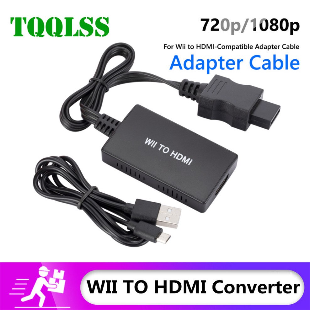 Wii Naar Hdmi-Compatibel Converter Wii Naar Hdmi-Compatibel Adapter Met 3.5Mm Audio Jack Ondersteunt Wii Display voor Pc Hdtv Monitor