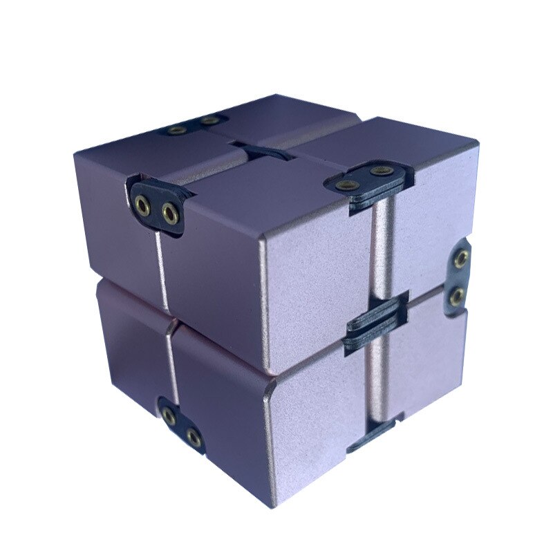 Cubo di infinito in metallo creativo cubo di sollievo dallo Stress infinito in lega di alluminio portatile per bambini regalo per giocattoli antistress per adulti: MD-Rose Gold