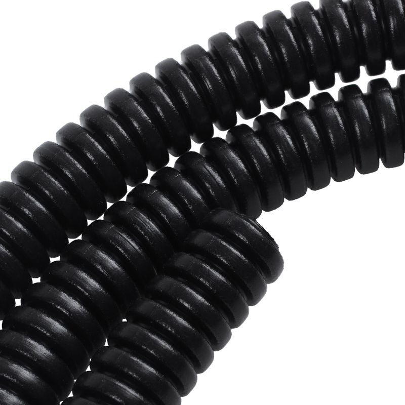 4.5M Length 10mm OD Black Automotive Wire Harness Corrugated Tube