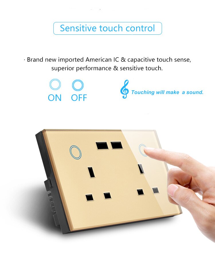 ASEER UK Double usb Universal wifi socket,WIFI wall outlet with USB,WIFI Smart USB Wall Socket compatible alexa,google assistant