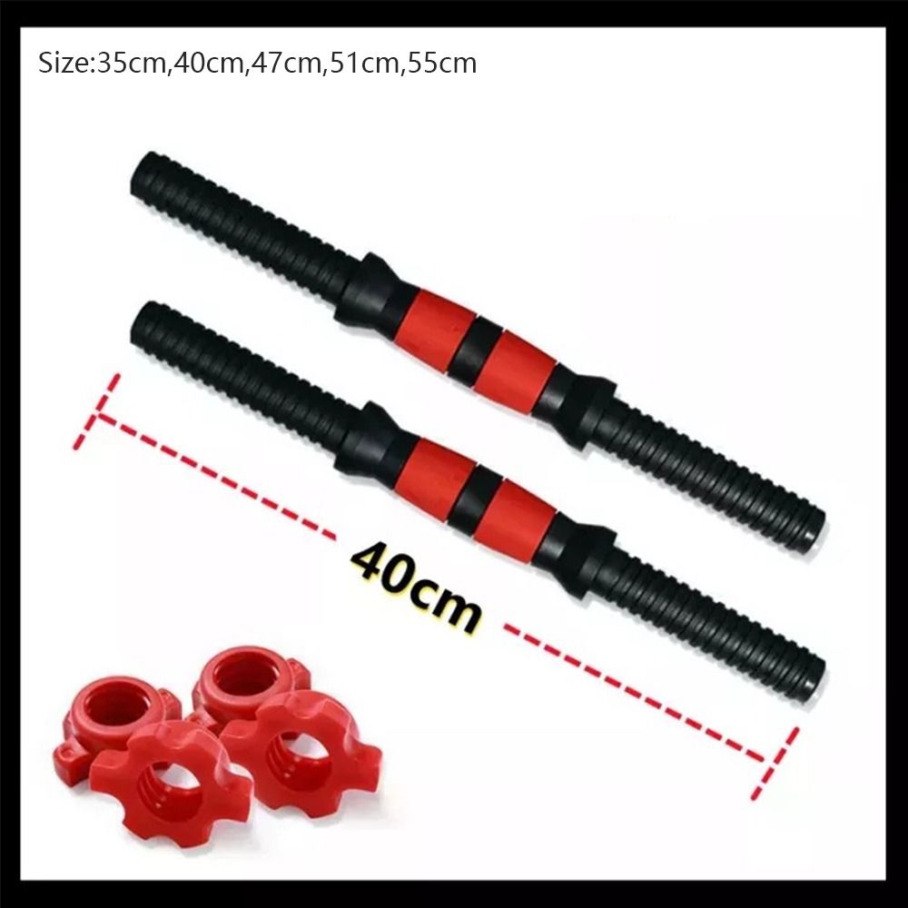 PVC Dumbbell Bar Home Gym Accessories Durable Barbell Buckle Fitness Equipment Spin-Lock Collars Threaded Dumbbell Handles