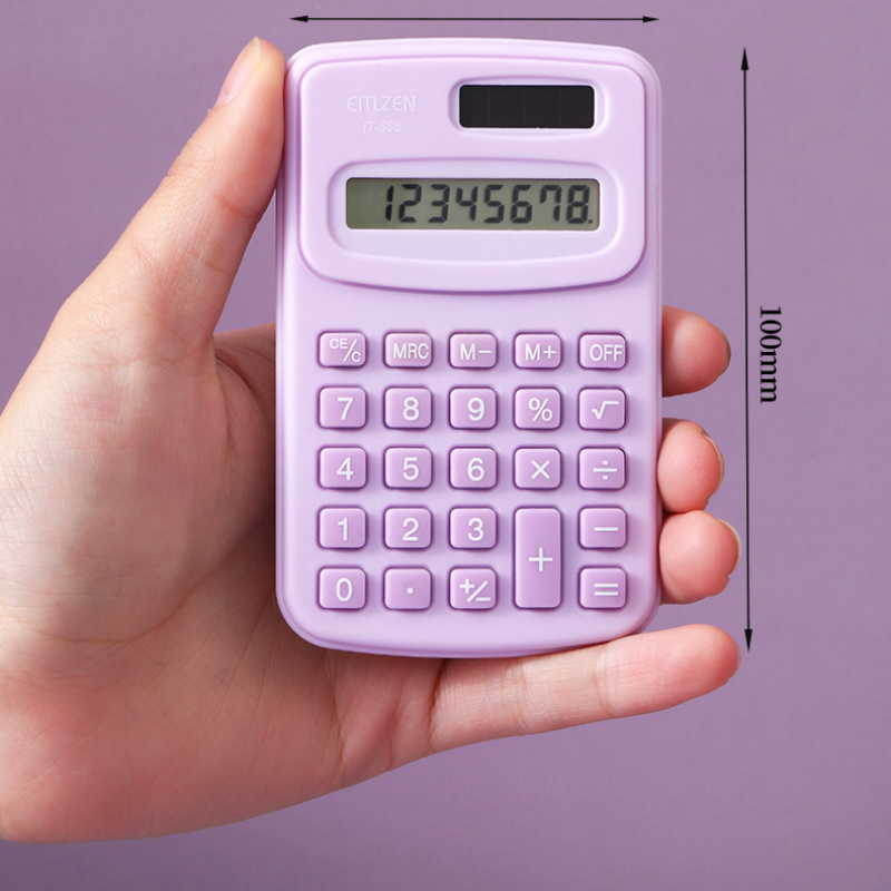 Mini aurinkolaskuri kannettava laskin söpö 8 numeroa lcd elektroninen kotitoimiston laskin lapsille alakoulun laskimet