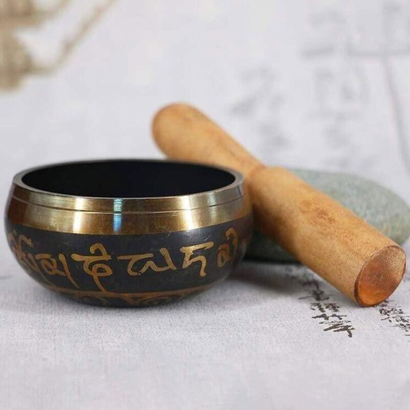 Handmade Buddha Sound Bowl Therapy Zen Yoga Meditation Singing Bowl Nepal Tibet Prayer Bowl Metal Craft Home Decor Ornaments