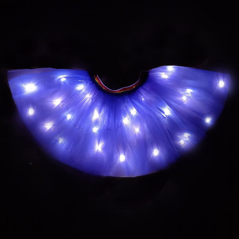 LED Glowing Light Kids Girls Princess Tutu skirts Children Clothing Wedding Party Dancing miniskirt Costume cosplay led clothing: Purple / 100-120CM  height