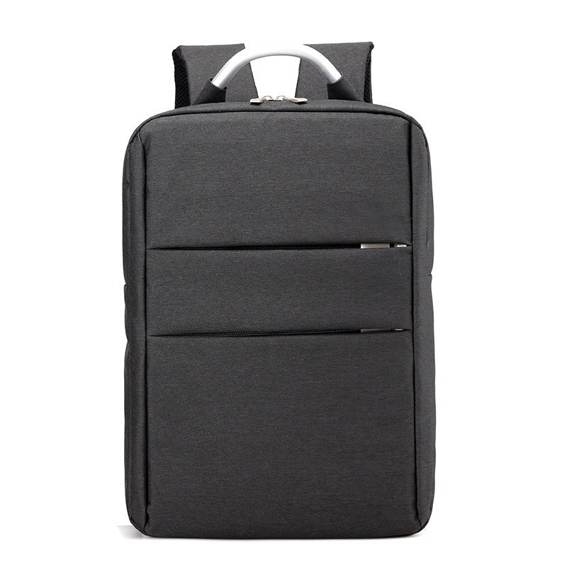 Moda homem duplo zíper mochila masculino negócios portátil mochilas de alta capacidade trave mochila saco de metal lidar com sacos: black