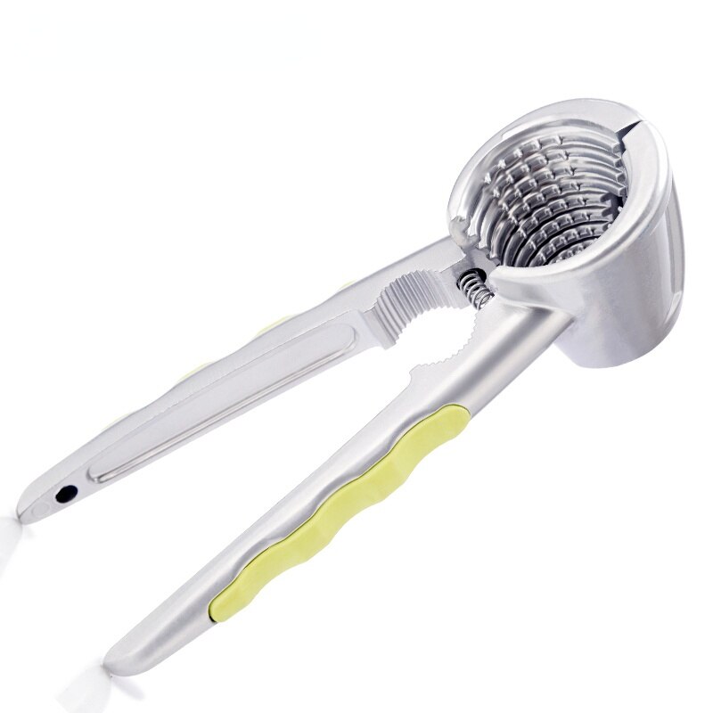 Aluminum Nutcracker with Four Nips Clamps Kitchen Tool Multi-Functional Nut Cracker Sheller Walnut Cracker Plier Opener Tool: Green
