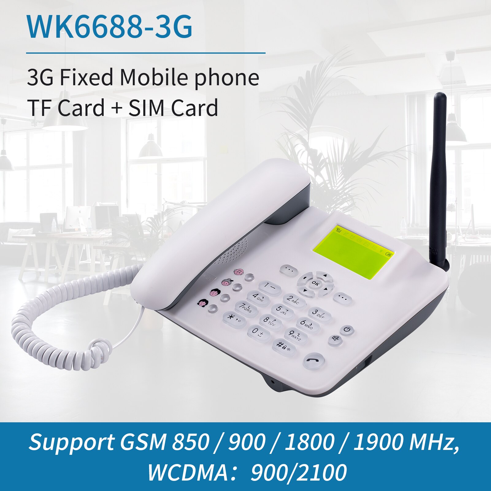 Vaste Draadloze Telefoon Desktop Telefoon Sim Tf Card 3G Draadloze Telefoon Met Antenne Radio Wekker Sms Auto-opname Functie Neer