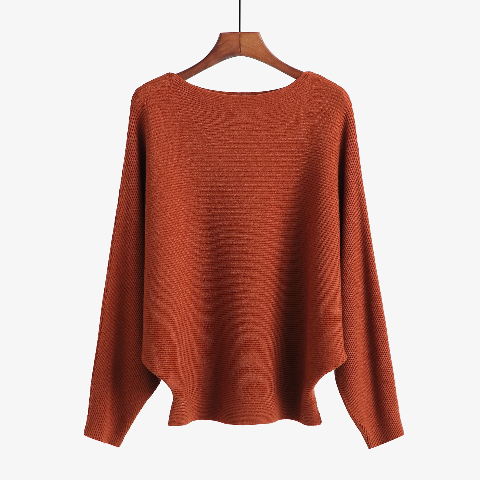 18 kvinder flagermusærmer vinter efterår strikvarer løs fint garn pullover strik strikket skrå hals blød sweater: Mørkegrå