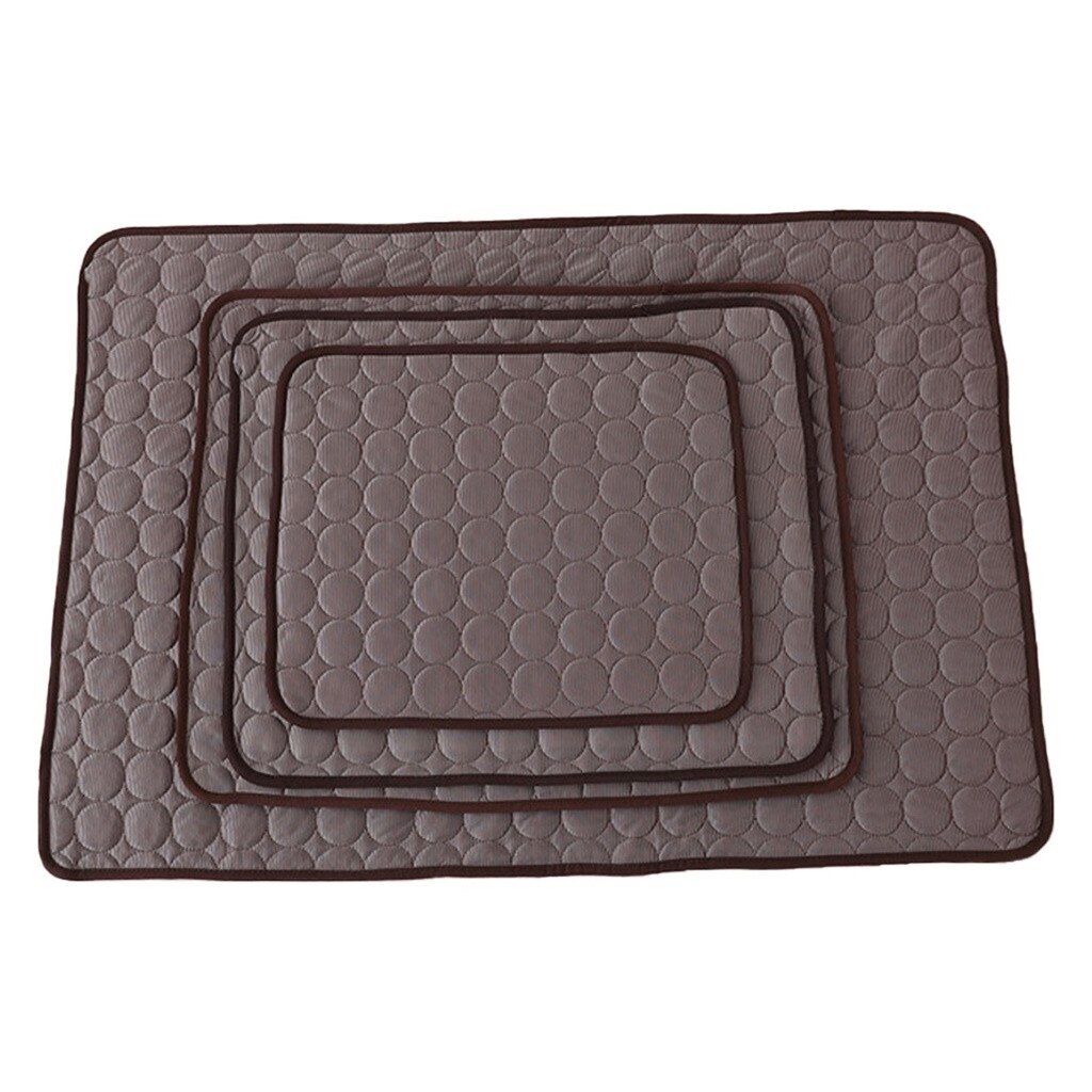 Cooling Mat For Dogs Pet Cat Chilly Non-Toxic Summer Cool Bed Pad Cushion Indoor Pet Summer Bed лежанка для собак#GH: Brown / XS