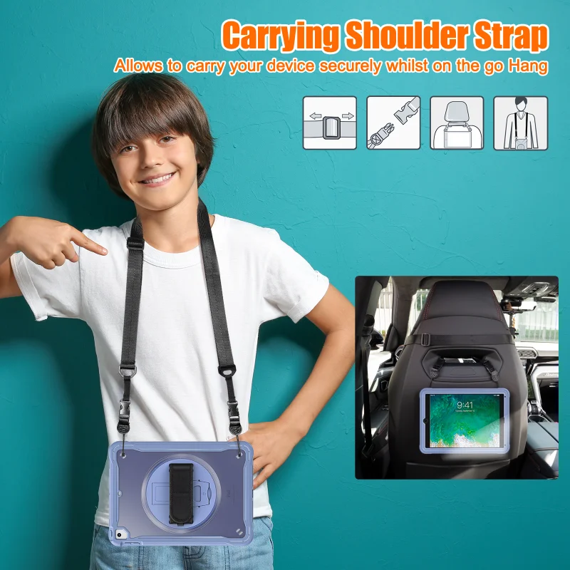 Funda a prueba de golpes Para iPad 9,7 iPad 5th 6th Tablet cubierta iPad A1822 A1823 A1893 A1954 soporte Correa Para Funda