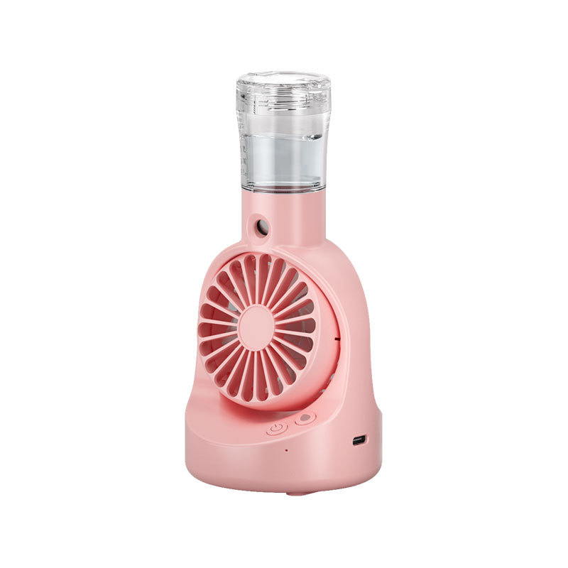 portátil recargable de la fan de nebulización del mini ventilador de mano USB con la fan de niebla de agua del espray de 4 velocidades ajustables que acampan al aire libre viajar: Azul