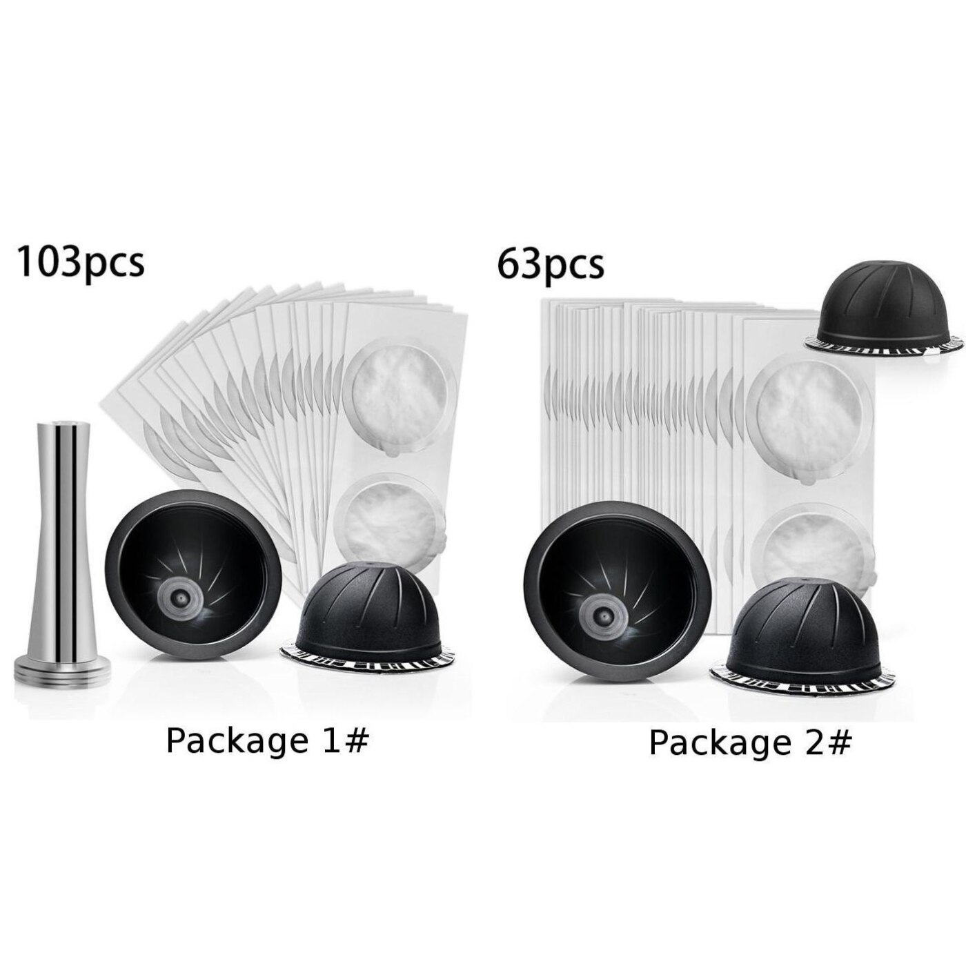 Taza Cápsula de café Vertuo para Nespresso, juego de papel de aluminio con autoadherente, accesorios para cafetera