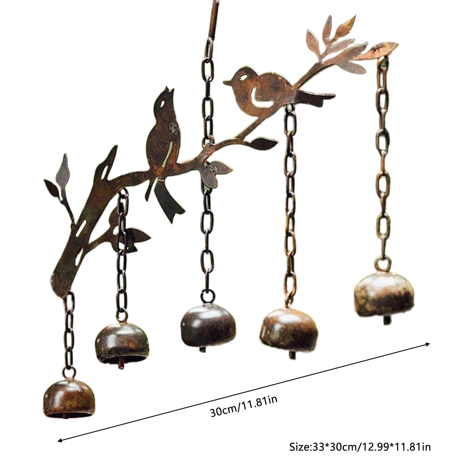 5 Tuned Metal Tubes Wind Chimes Outdoor Amazing Grace Music Sound 36inch Home Pendant: style D