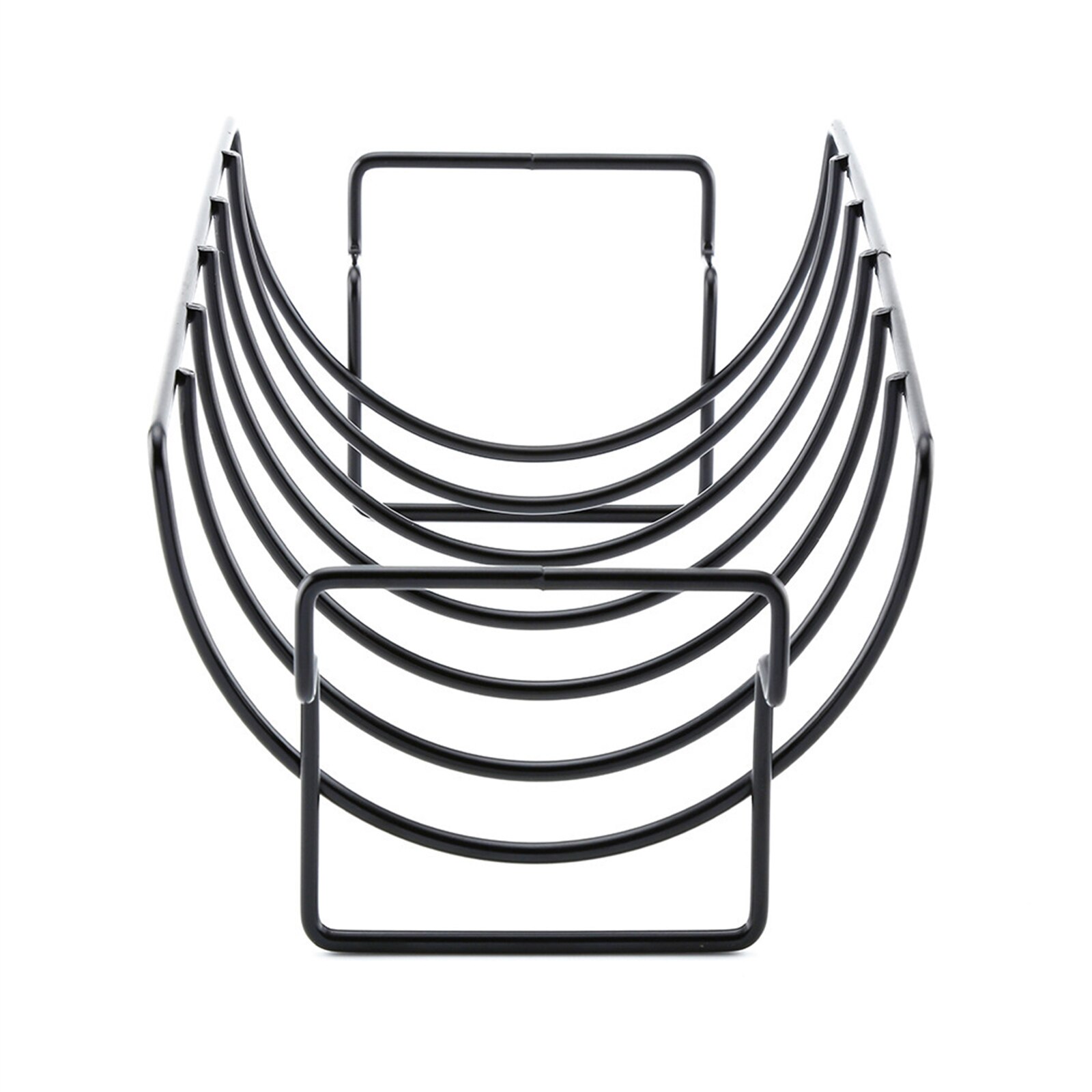 Grill Rib Rack Met Anti-aanbaklaag Ijzer Rib Holder Hold 6 Ribben Rack Voor Grillen
