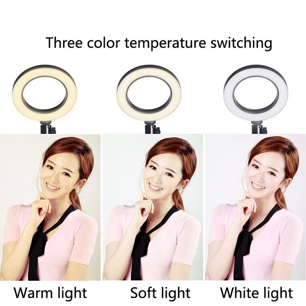 Anillo de luz LED Cámara fotografía anular lámpara estudio Ring Light para vlogg vídeo disparo retrato maquillaje con trípode teléfono Clip