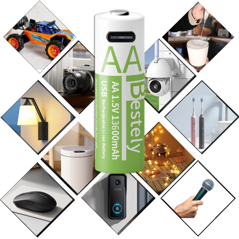 2025 nuevas pilas recargables AA, batería de litio de alta capacidad de 13600mAh 1,5 V, batería doble A para linternas, cámara, Radio
