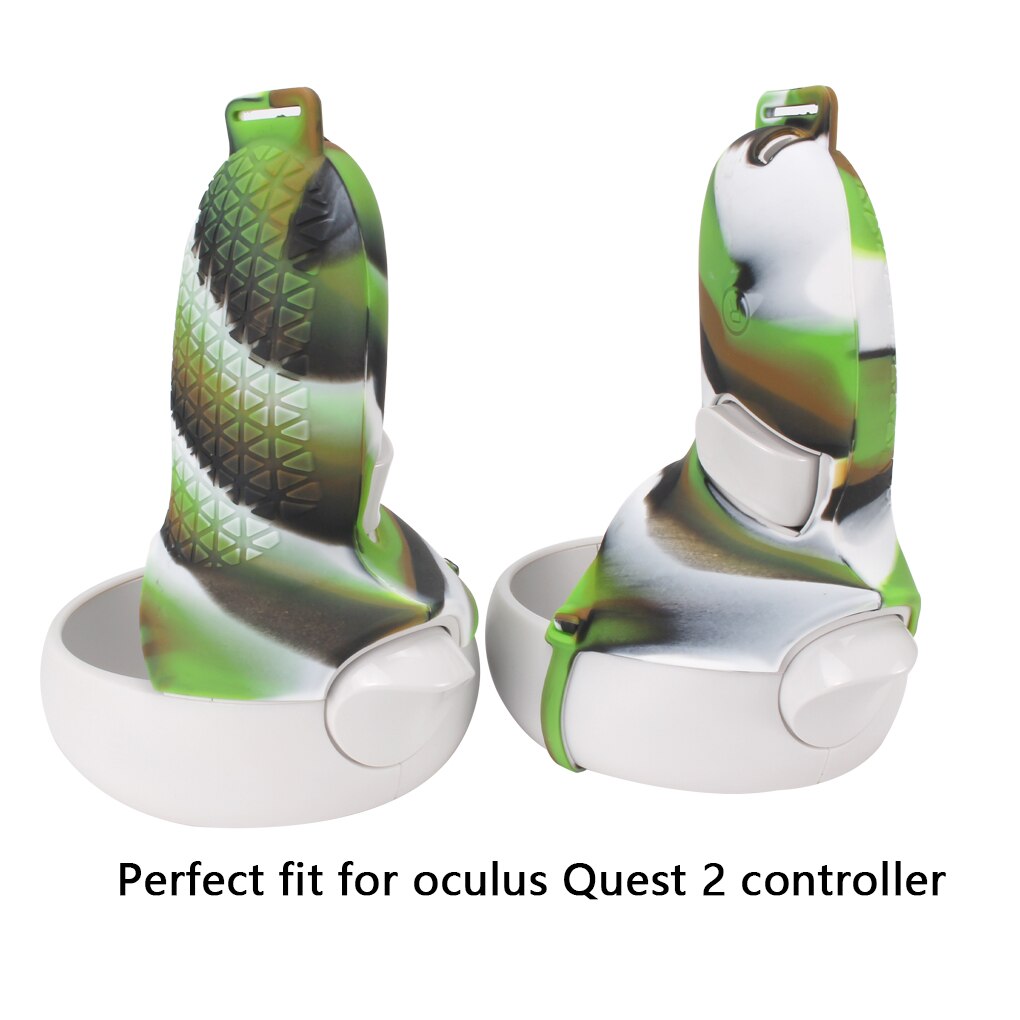 Vr Siliconen Cover Controller Beschermhoes Handvat Grip Covers Voor Oculus Quest 2 Vr Vr Glas Cover Half Controller: Camouflage