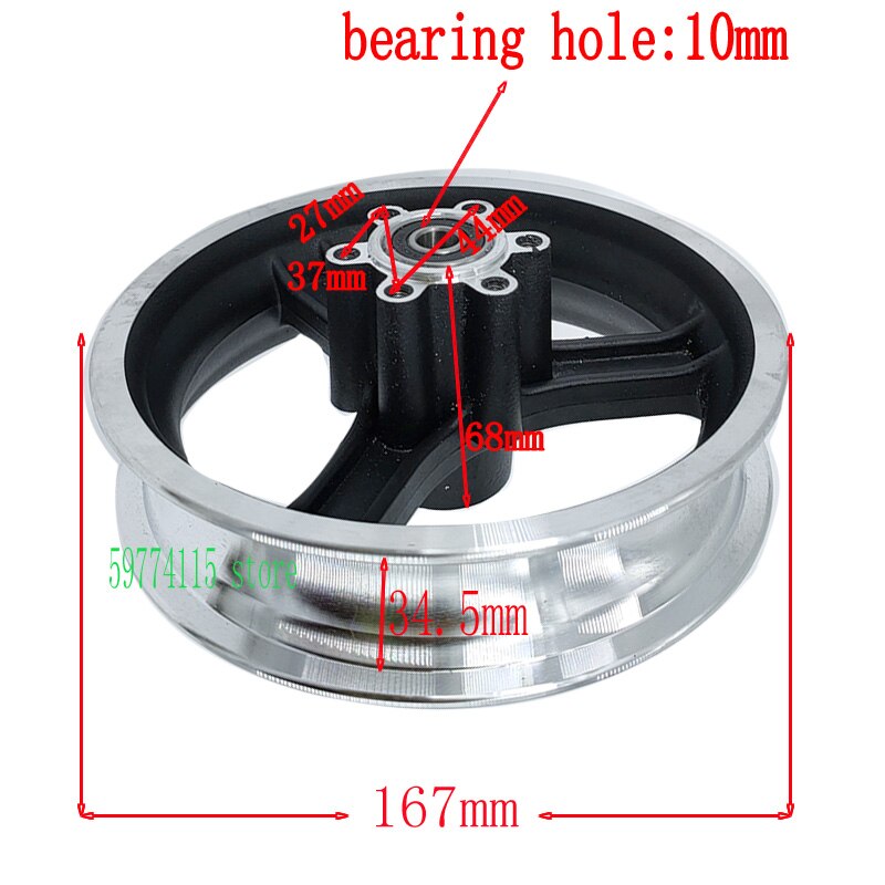 10 Inch 10x2.50 Electric Scooter Wheels 10*2.50 Inner Outer Tyre Explosion-proof Tire Wheel Rim for SPEEDWAY Electric Scooter: rim