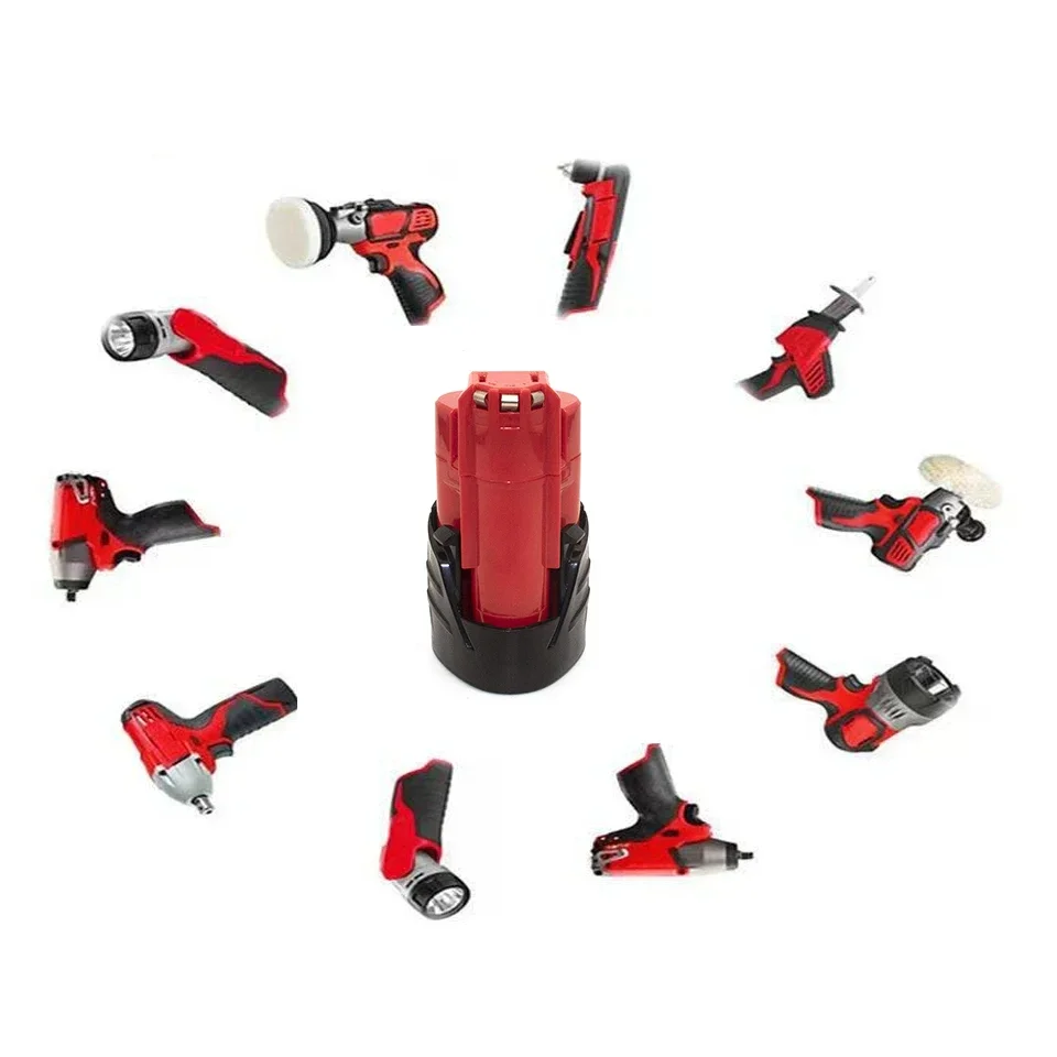 10- pack 3000 mah för milwaukee  m12 laddningsbara batterier för 12v sladdlösa verktyg 48-11-2402 48-11-2411 48-11-2401 mil -12a- li