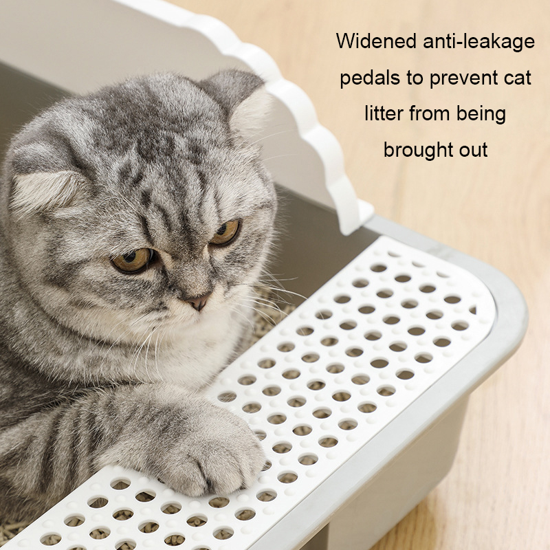 Katzen Wurf Kasten Haustier Wc Becken halb-Geschlossen Hund Sauber Wc Sandkasten Katze Hund Tablett Kätzchen Wurf Schaufel Anti Spritzen Wurf Kasten