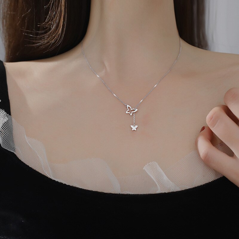 Trendy Rhinestone Star Ketting Vrouwen Kwastje Zirconia Sleutelbeen Ketting Hanger Kettingen Bruiloft Verjaardag Sieraden: 7