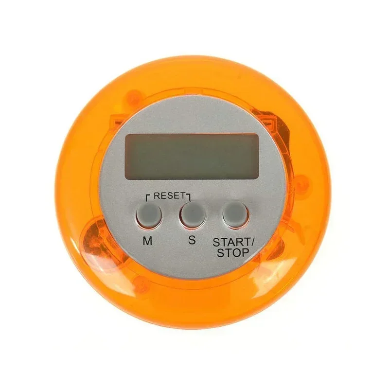 Mehrfarbiger kreisförmiger LCD-Digital-Countdown-Timer für Zuhause, Küche, Kochzähler, umgekehrter Timer, Wecker, Stoppuhr: Orange