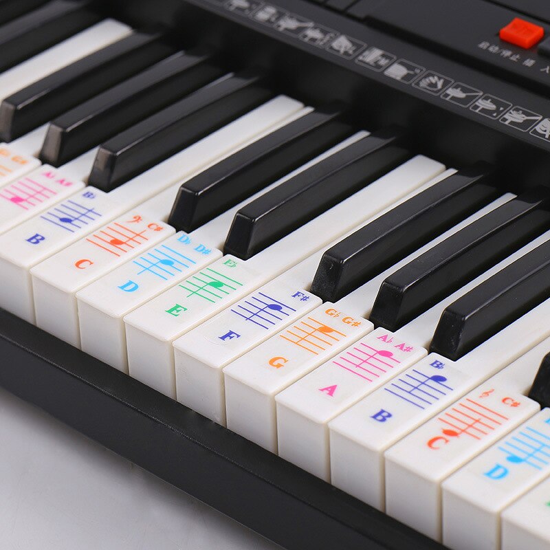 Staff Roll 61 Electronic Piano Sticker Piano Sticker Color Button Phonetic Symbol 88-Key Piano Keyboard Sticker