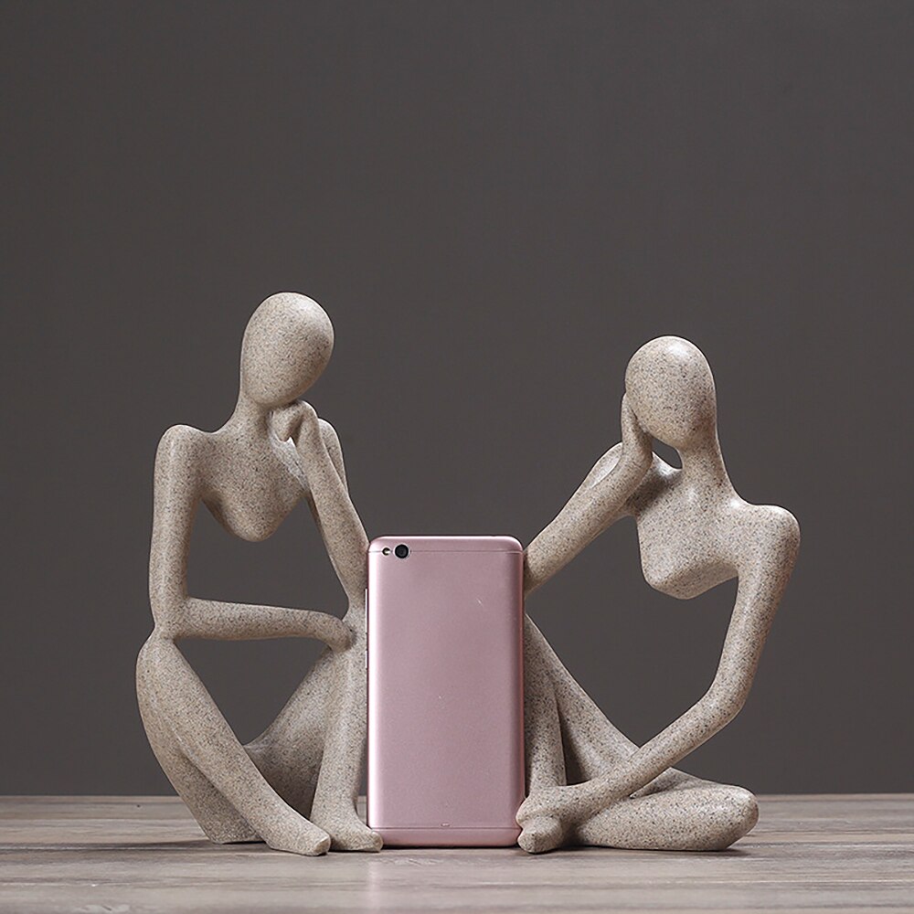 Forgetive Resin Statues Abstract Thinker People Sculptures Miniature Figurines Craft Office Home Decoration Ornaments