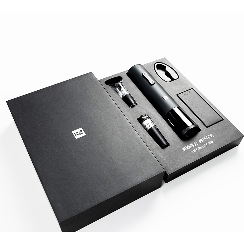 Xiaomi Huohou Automatic Wine Bottle Opener Kit Electric Corkscrew With Foil Cutter Wine Decanter Pourer Aerator For Family
