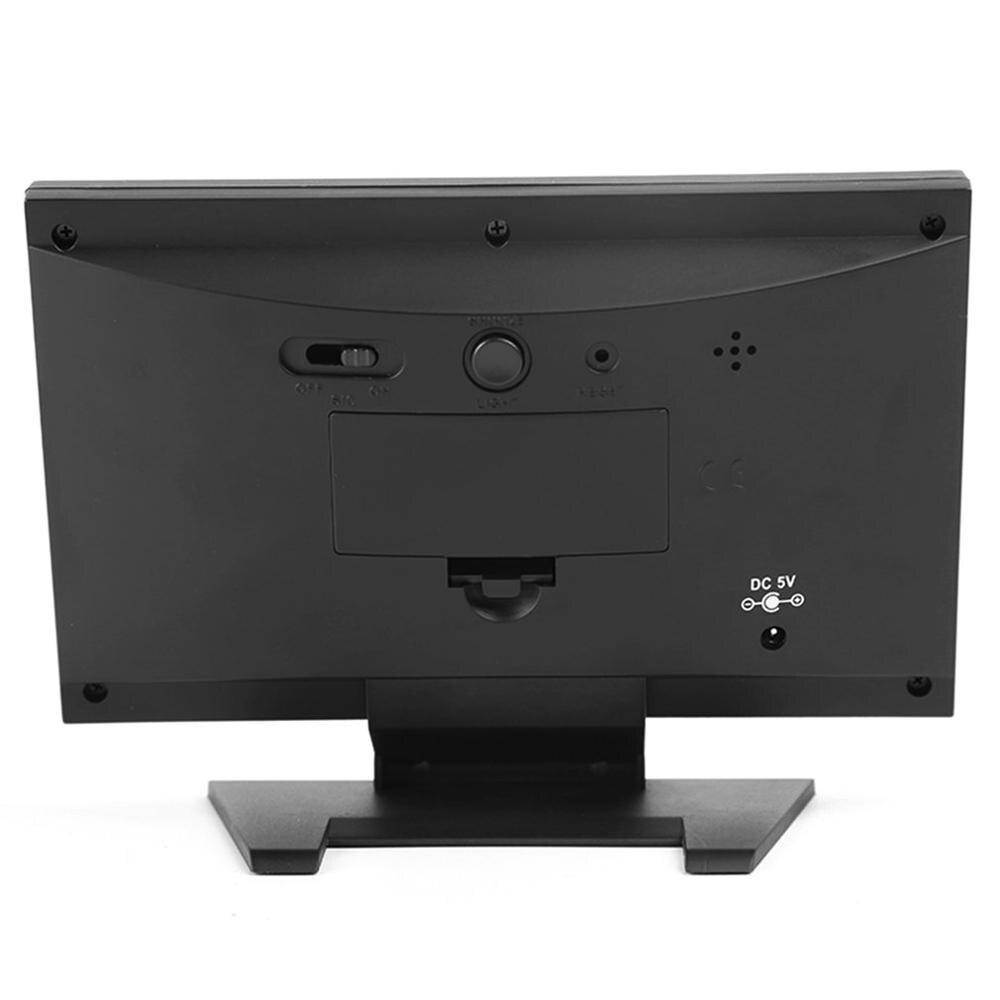 Electronic Digital LCD Desk Clock Temperature Humidity Monitor Clock Thermometer Hygrometer Weather Forecast Table Clock