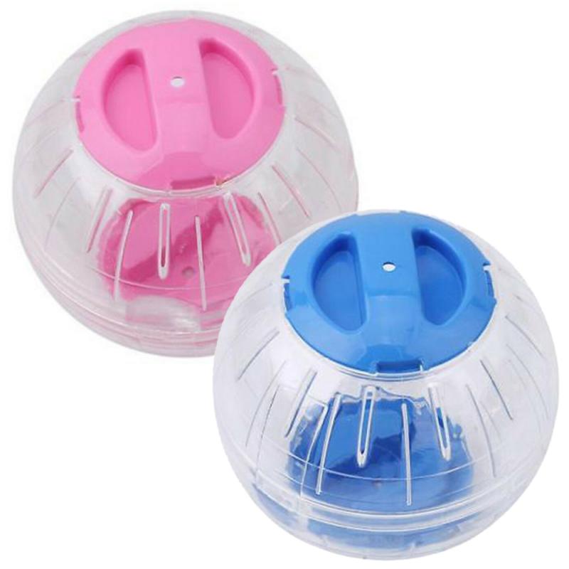 1pcs1 0/12cm Hamster cochon d'inde exercice boule en cours d'exécution Transparent poreux Simple opération en plastique jouet interactif pour animaux de compagnie